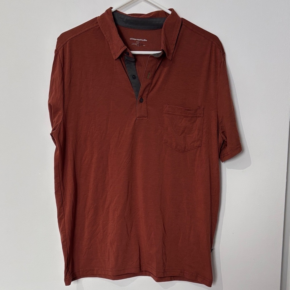 🎉4/30$🎉 Chlorophylle Men's Deep Rust Polo Shirt